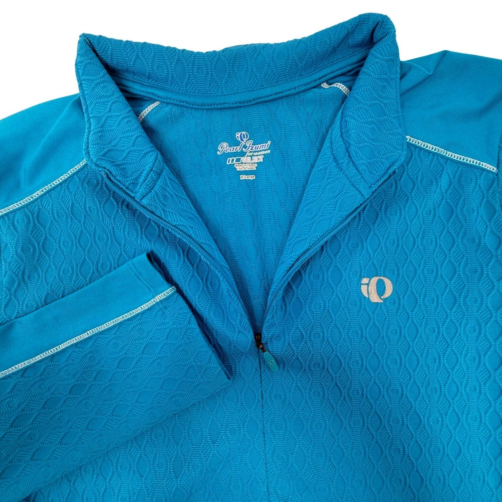 Pearl Izumi Womens XL Select Long Sleeve Cycling Jersey Teal Blue Quarter Zip